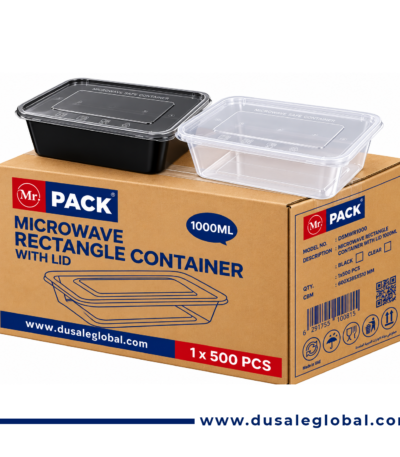 Mr. PACK rectangular black base food containers with clear lids
